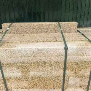 淮北 黄金麻花岗岩石材机切面栏杆料半成品