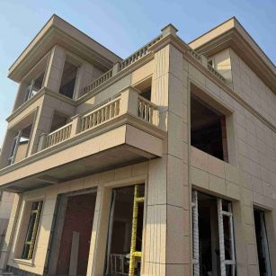 淮北 黄金麻花岗岩石材荔枝面外墙干挂效果展示