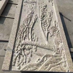 淮北 黄金麻雕刻板浮雕迎客松