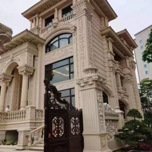 淮北 黄金麻花岗岩别墅外墙干挂效果展示