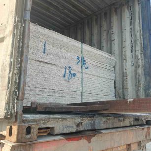 淮北 芝麻白花岗岩石材3.0公分光面毛板装柜出货