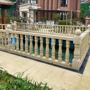 淮北黄金麻花岗岩石材栏杆，扶手，将军柱，花瓶柱