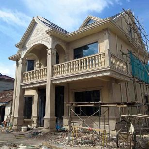 淮北 黄金麻花岗岩石材私人别墅雕花门楼柱阳台栏杆