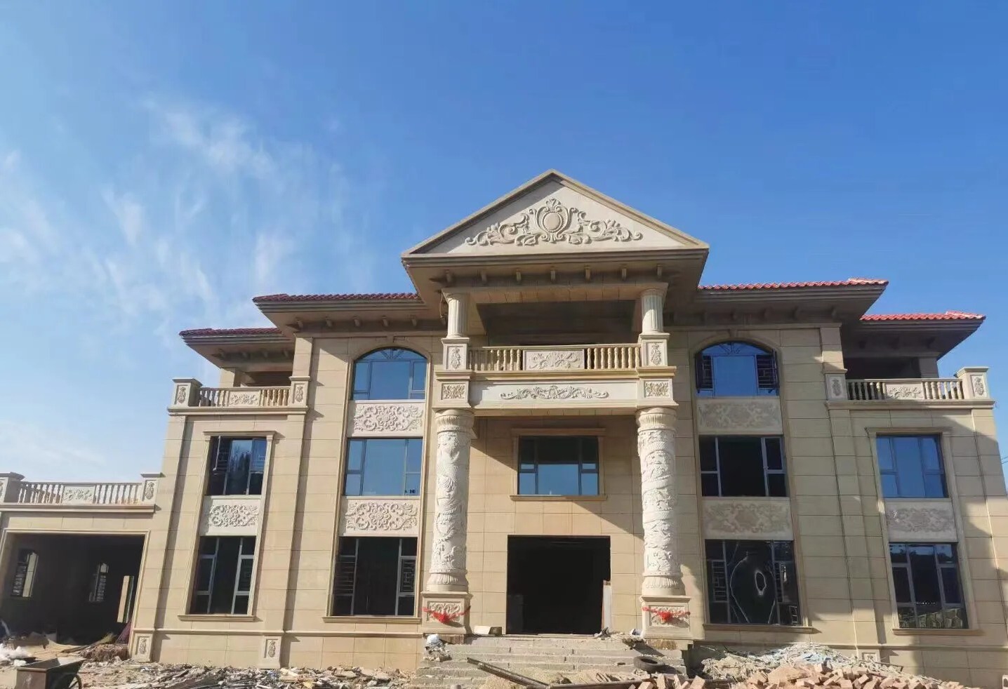 淮北 黄金麻花岗岩别墅外墙干挂