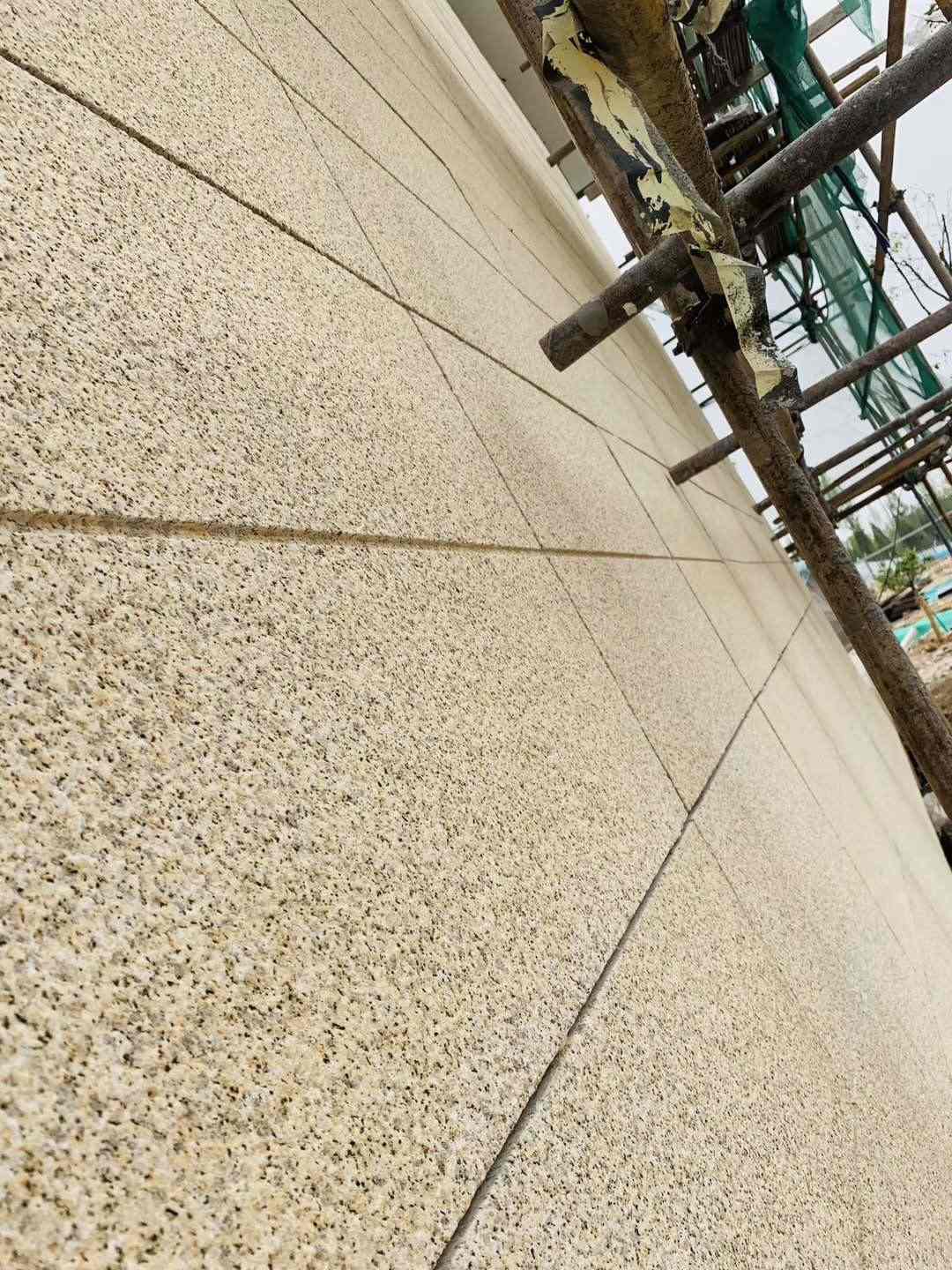 淮北 黄金麻花岗岩荔枝面外墙干挂石材效果示例