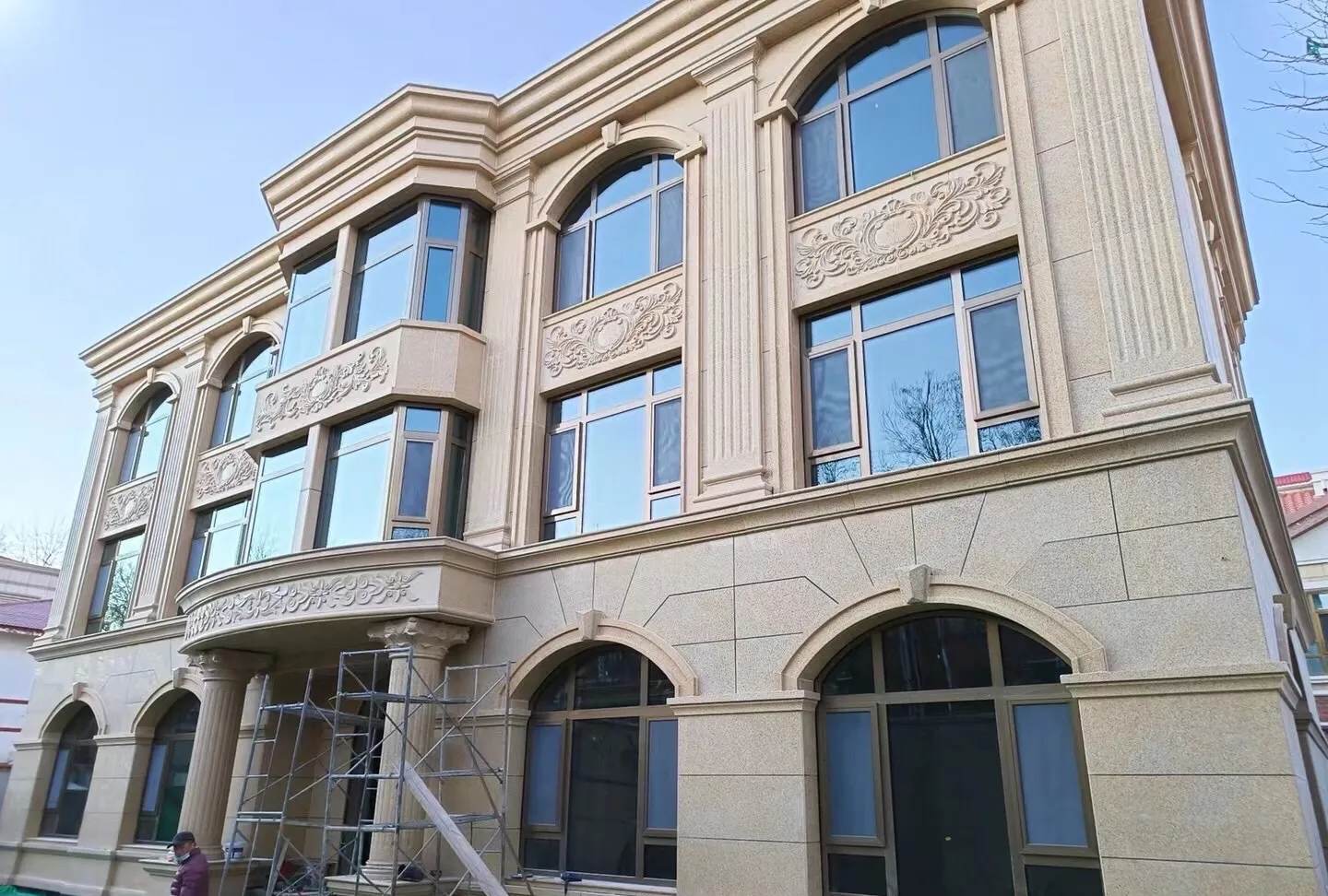 淮北 黄金麻花岗岩别墅外墙干挂