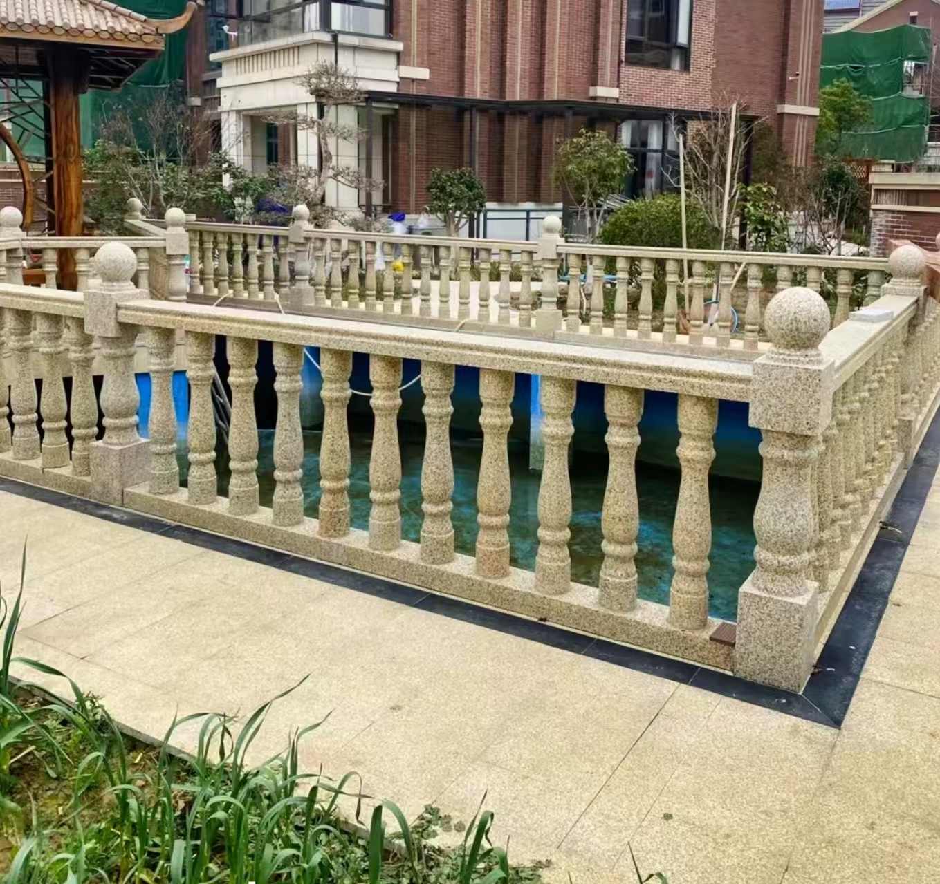 淮北黄金麻花岗岩石材栏杆，扶手，将军柱，花瓶柱